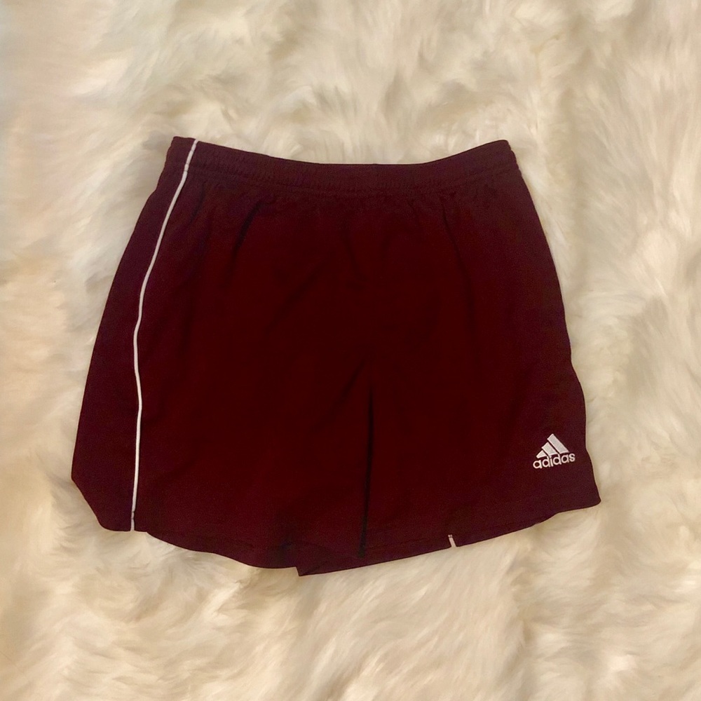 Maroon Adidas Track Shorts